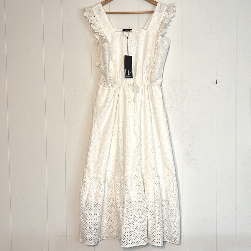 Anthropologie Liv Los Angeles Boho Midi Eyelet Dress